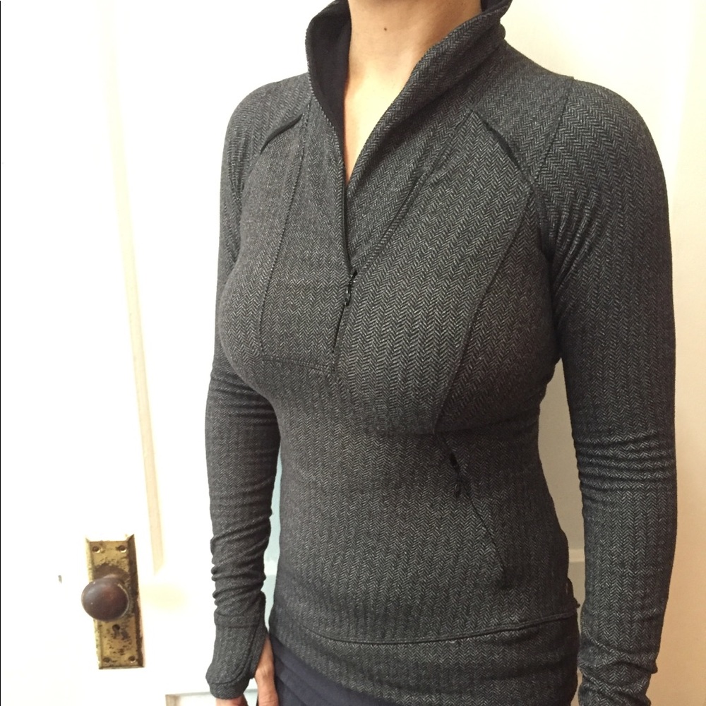 Lulu lemon grey chevron half zip jacket